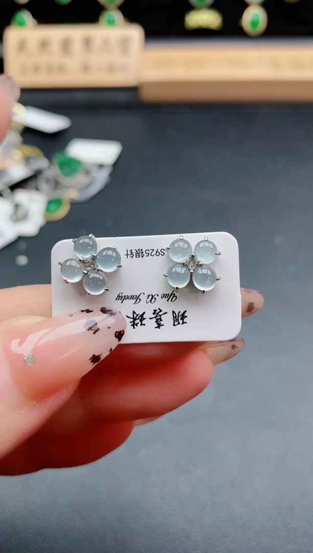 银S925镶嵌戒指翡翠1