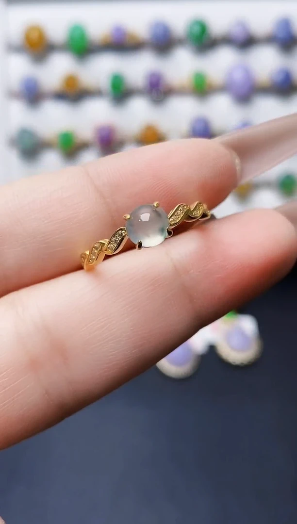 银S925镶嵌戒指翡翠0010