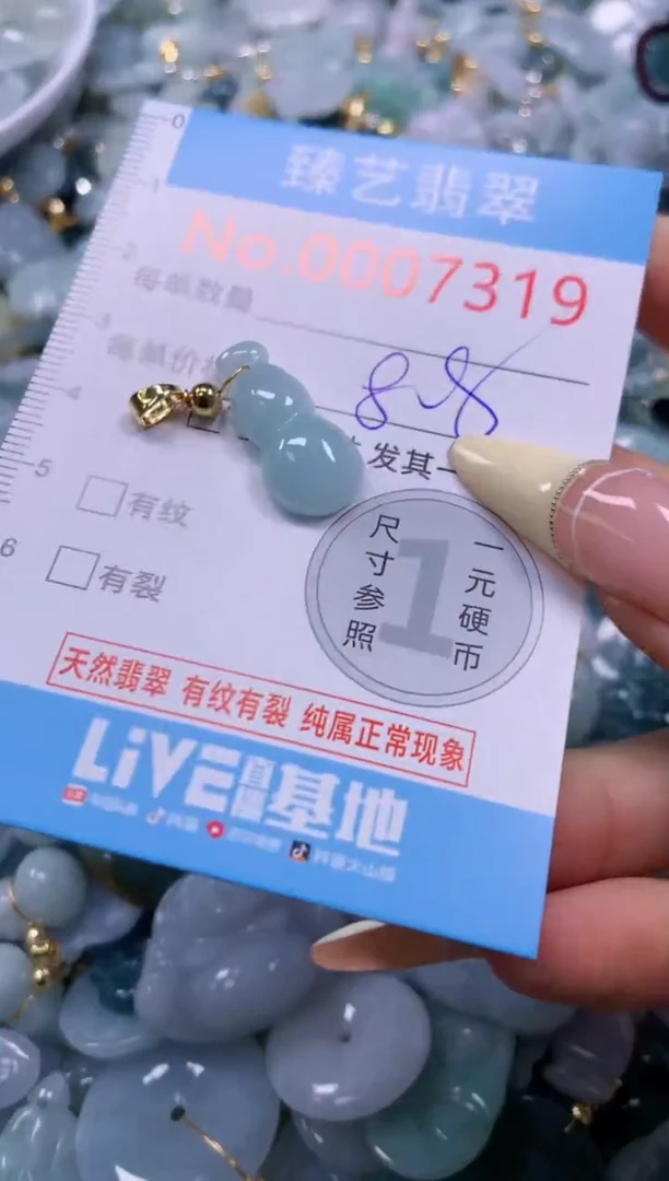 翡翠未镶嵌颈饰含绳0007319