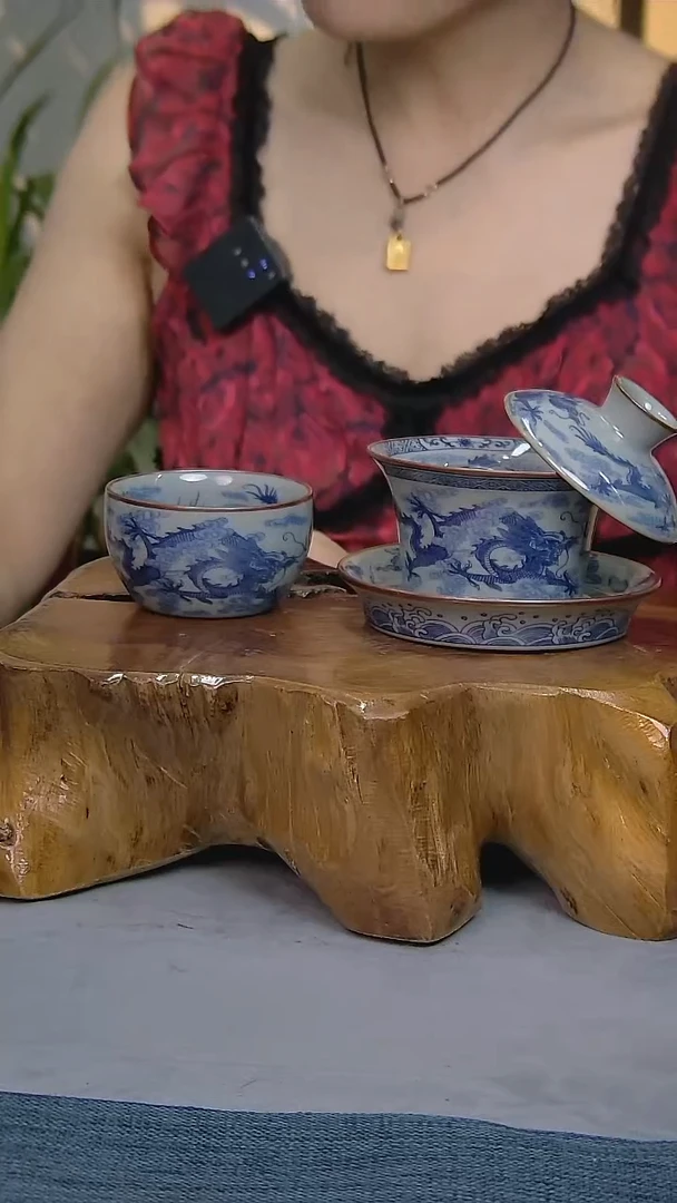 2件套陶瓷茶具老陶泥开片纹