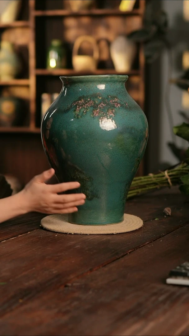摆件22-406 陶瓷花器高34口径15