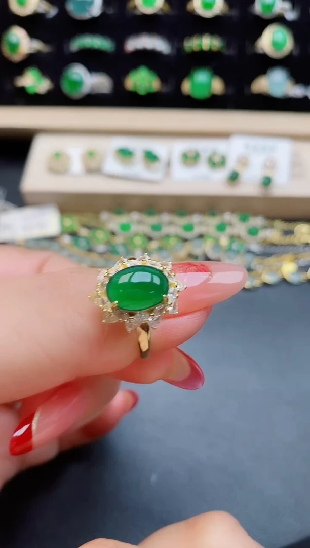 【闪购商品】翡翠戒指银S925镶嵌5080550