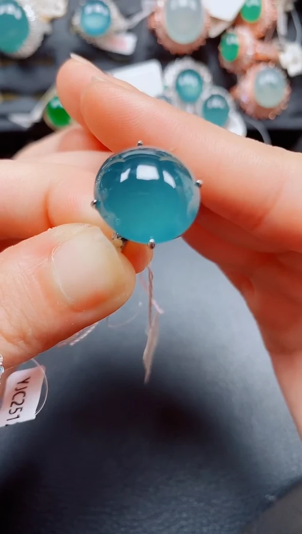 银S925镶嵌戒指翡翠翡翠