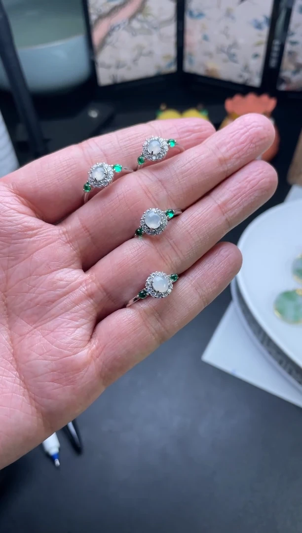 【闪购商品】翡翠戒指银S925镶嵌多样性发一件H4