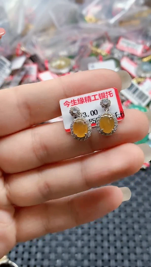 银S925镶嵌戒指翡翠天然A货缅甸翡翠