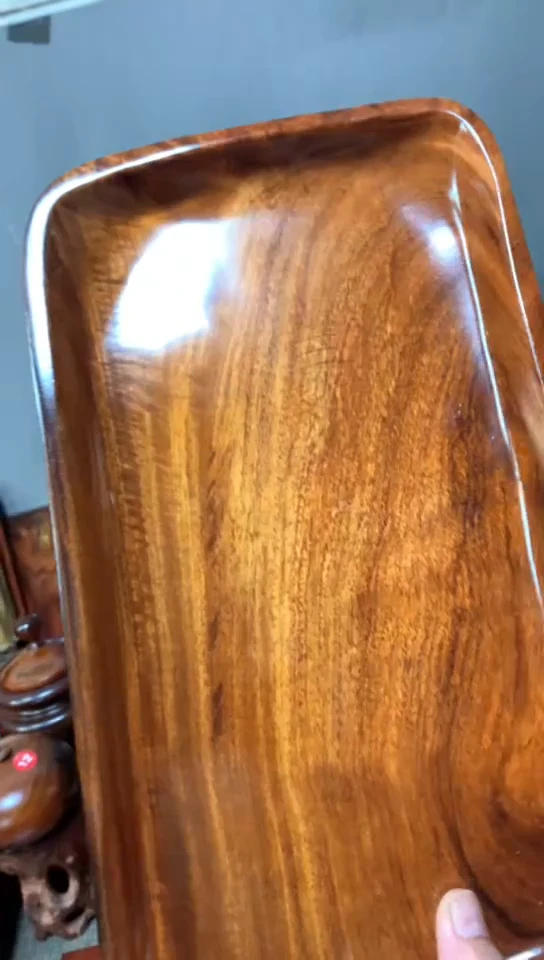 木王*飞缅甸花梨木方托盘一个