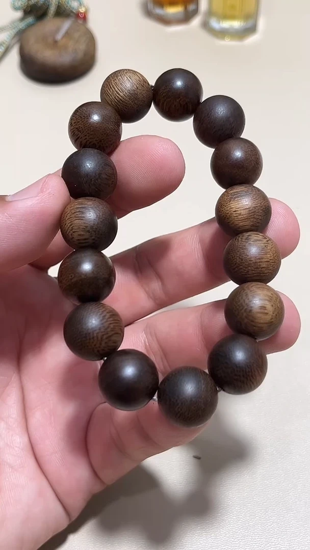 沉香手串柬埔寨菩萨奇楠紫奇单圈卡14