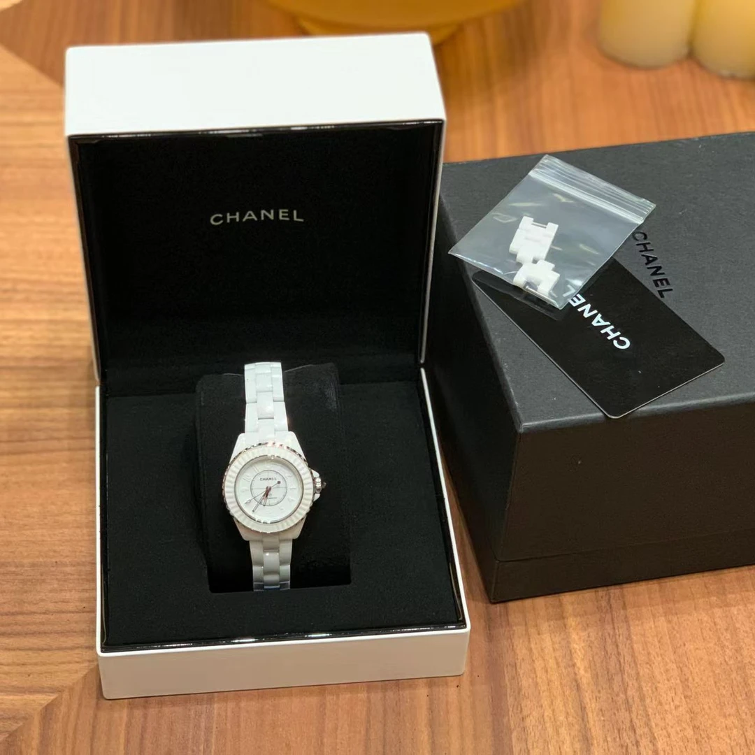 99新 Chanel/香奈儿 壹臻/H6785白色陶瓷机械女表33 66438885