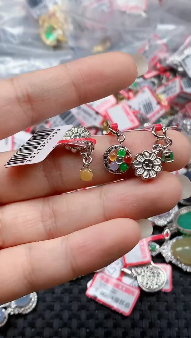 银S925镶嵌戒指翡翠天然A货缅甸翡翠