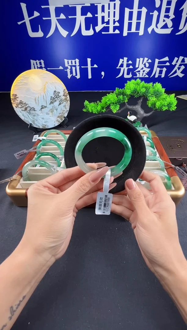 未镶嵌手镯石英质玉（非洲翠）圈口55