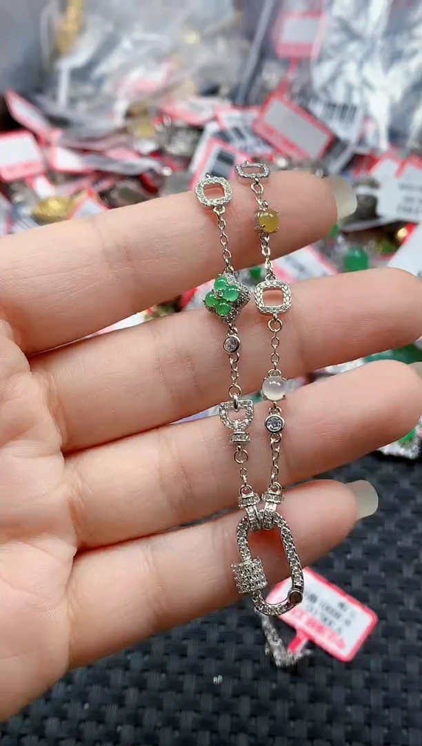 银S925镶嵌戒指翡翠天然A货缅甸翡翠