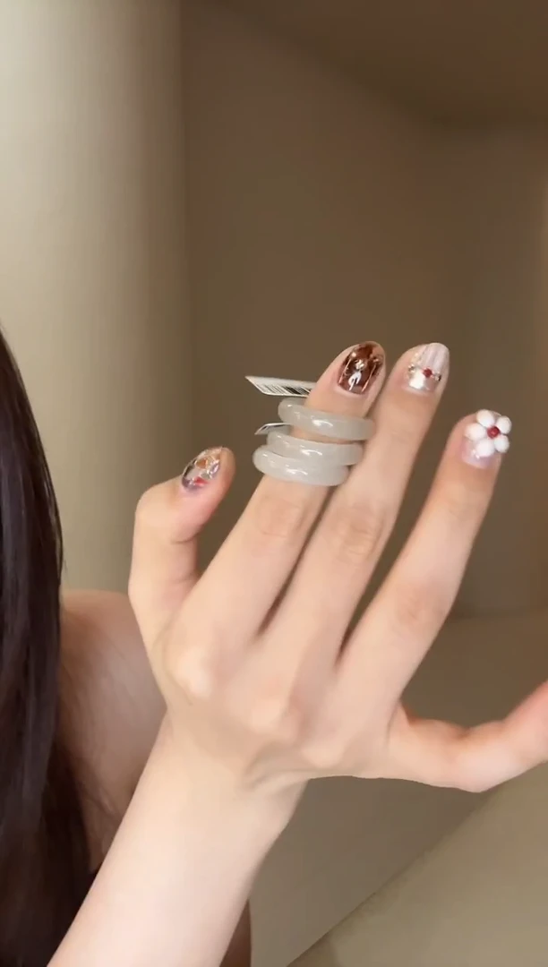 未镶嵌戒指和田玉14码藕灰粉多样性发其一