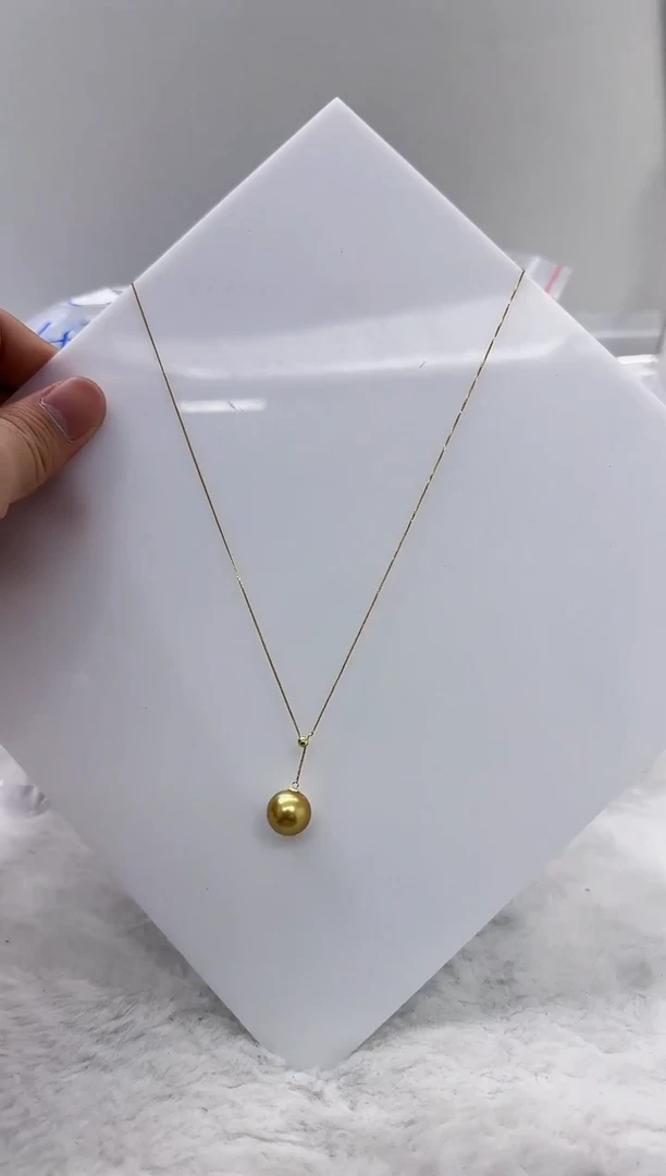 【闪购商品】海水珍珠DA18K金镶嵌ss610 金珠套链 12