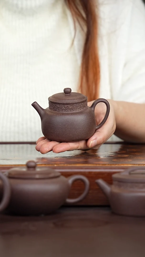 茶壶紫砂天青梨皮共生矿言心