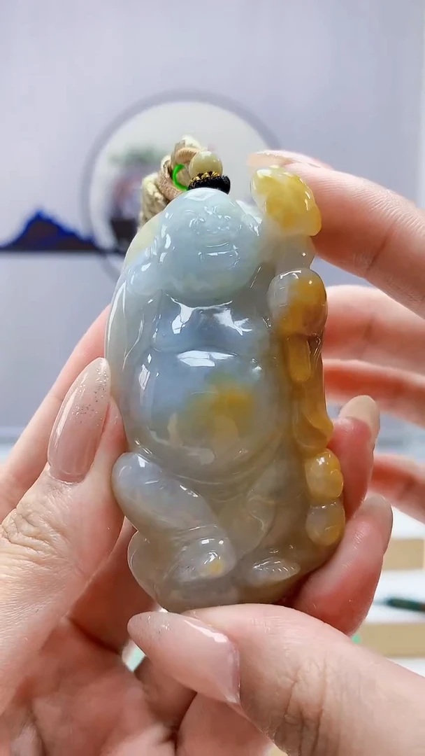 未镶嵌定制翡翠4868MM-毛货挂件80