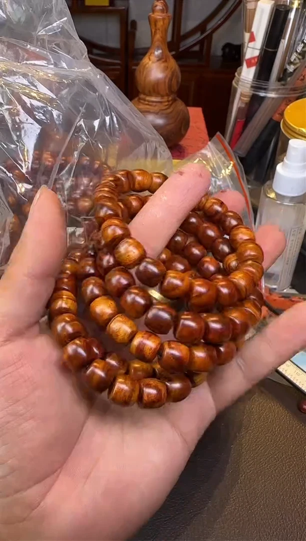 黄花梨/降香黄檀手串/手链油梨单圈虎皮直切11mm