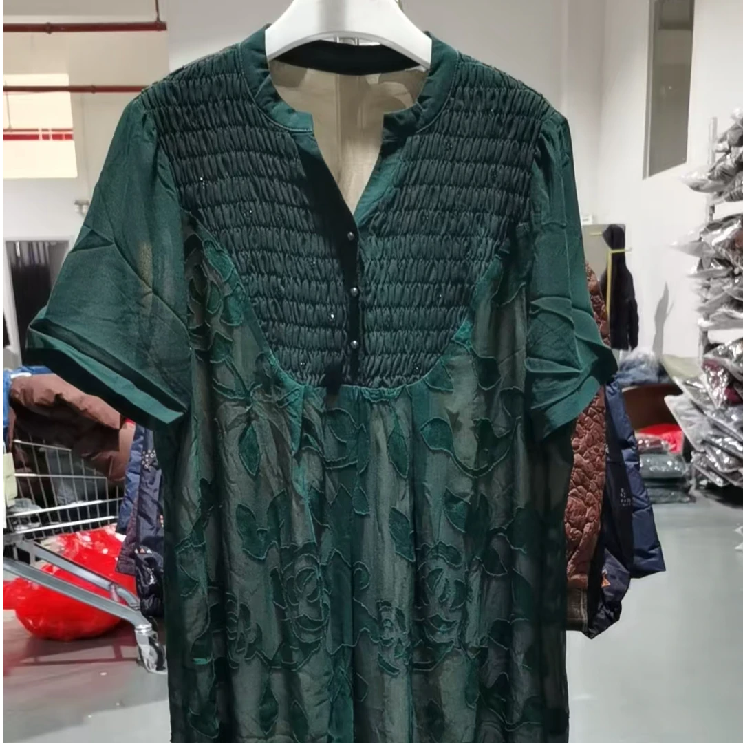 137 女士夏季连衣裙V领