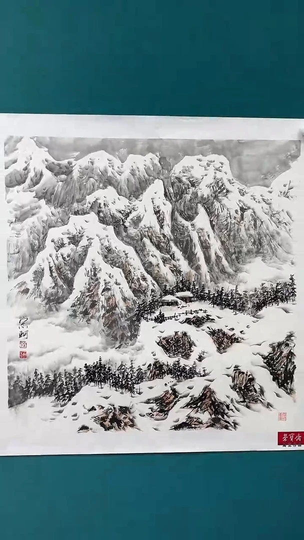 国画宋轲-4平尺-冰雪山水-《雪域万象》