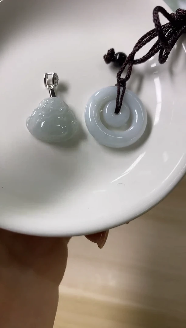 翡翠未镶嵌颈饰8天然缅甸翡翠A货两件套