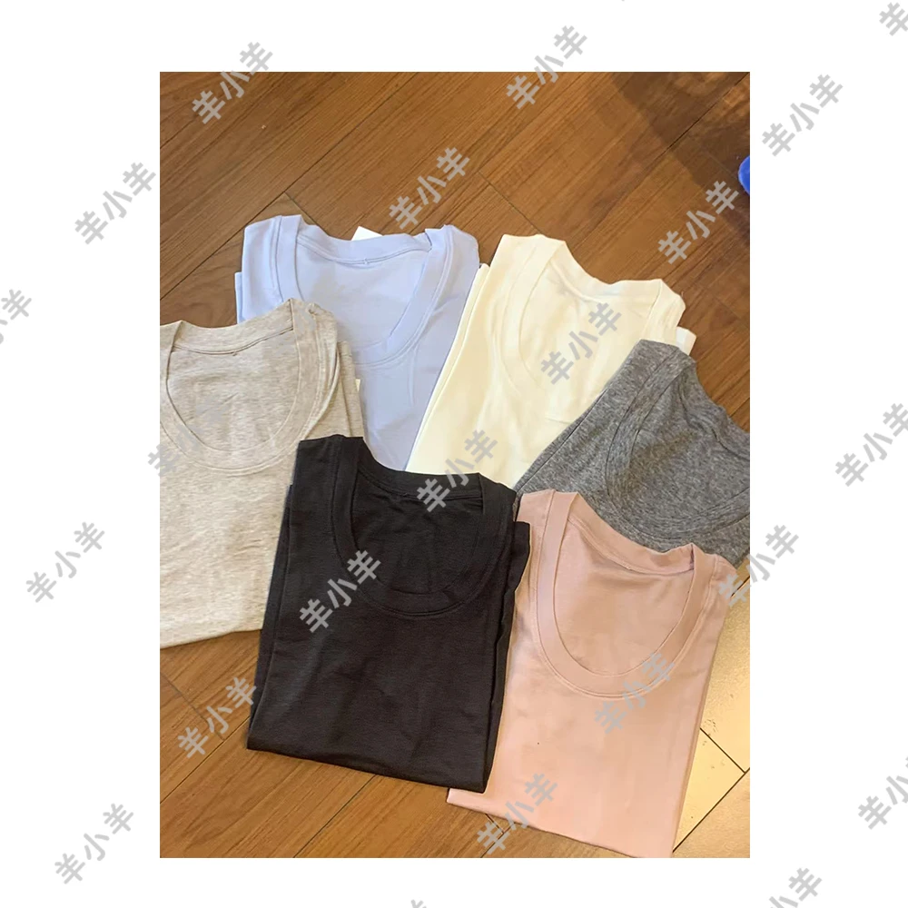 【羊小羊】225风起时 春夏纯色针织圆领纯棉时尚短袖百搭T恤