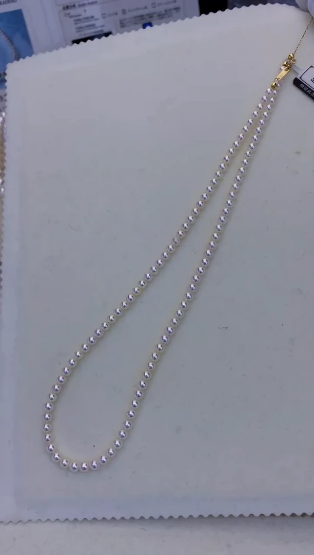 18K金镶嵌海水珍珠饰品4-5小米链