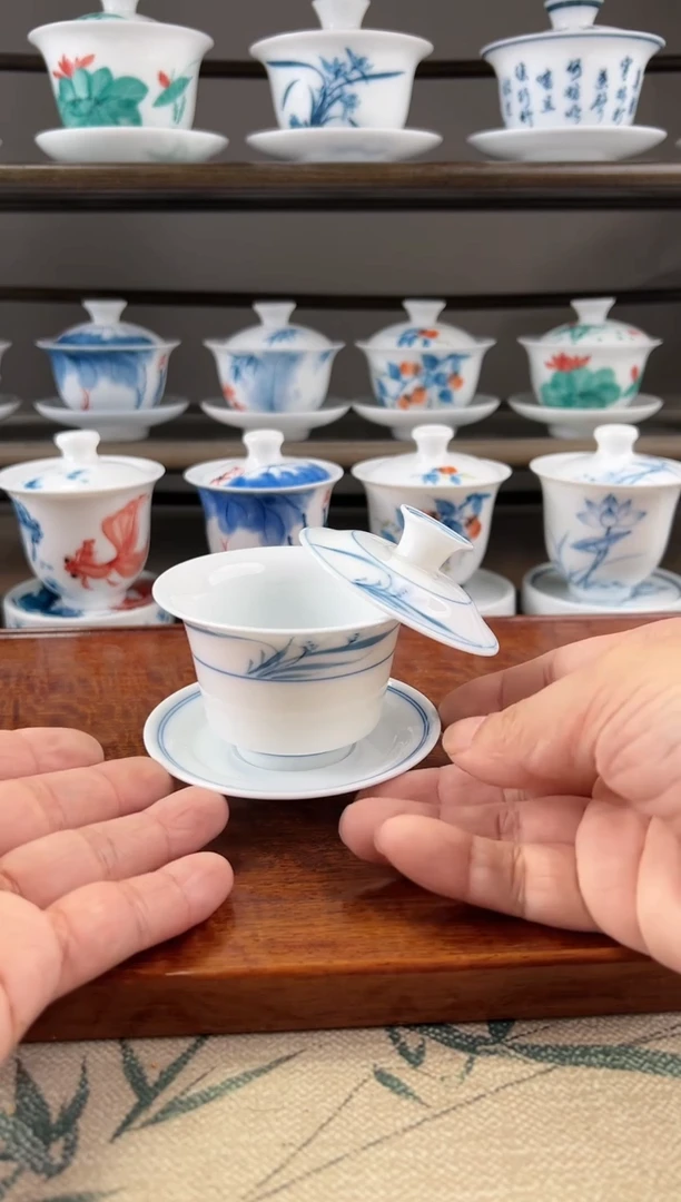 微瑕炫纹兰花100ml小马蹄三才