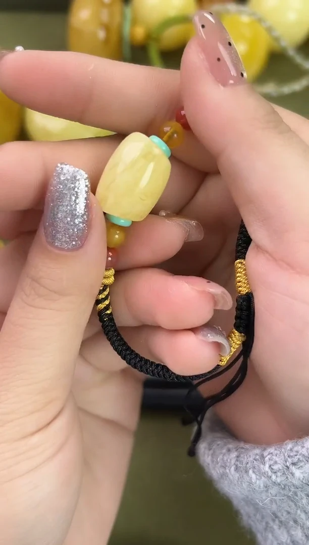 裸石琥珀未镶嵌天然琥珀蜜蜡手绳