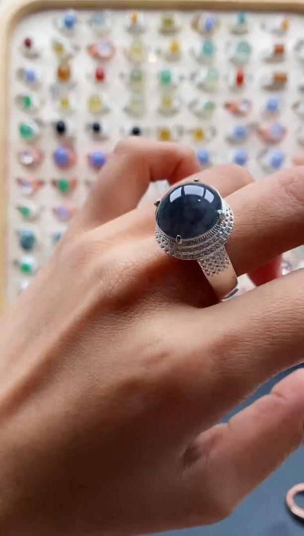 【闪购商品】翡翠戒指未镶嵌缅甸天然A货翡翠555 4+7