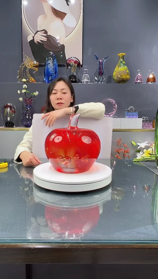 手工艺品琉璃 水晶琉璃红苹果1个27斤