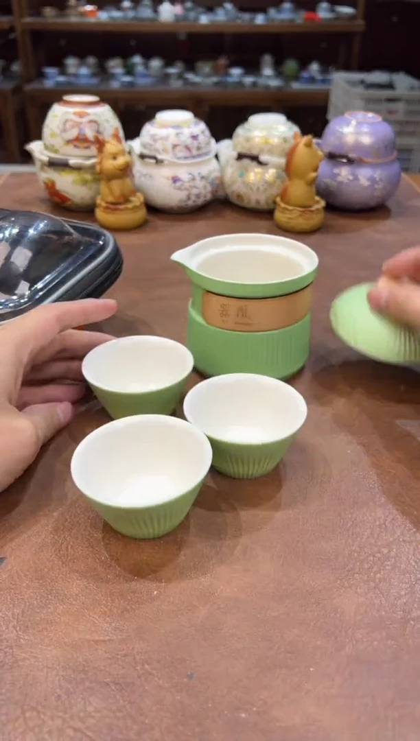 真的很便宜会开片的旅行茶具