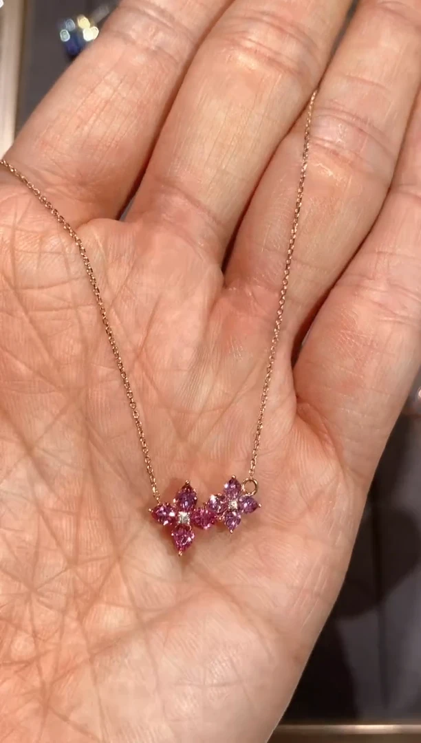 彩色蓝宝石项链18K金镶嵌【闪购】2.15ct/七天鉴赏
