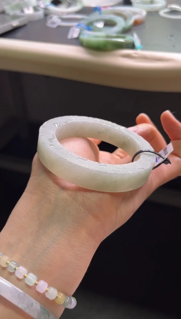 未镶嵌手镯定制翡翠白月光55-59