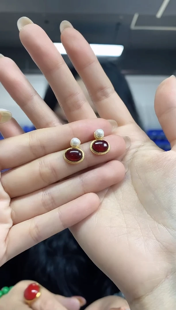 【闪购商品】血珀裸石银S925镶嵌多样性发其一颜色微差