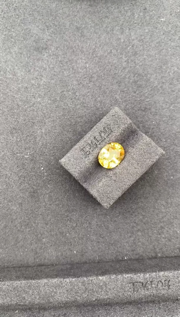 裸石彩色蓝宝石3.1ct黄蓝宝 定制 fc