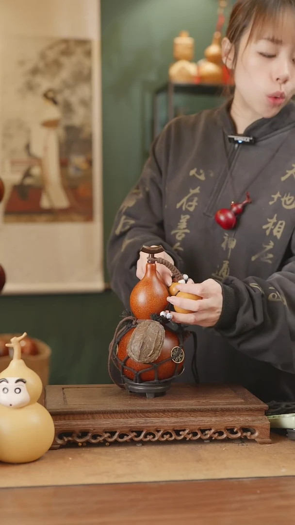 【闪购商品】123号精品天然大漆工艺防渗内胆酒葫芦~