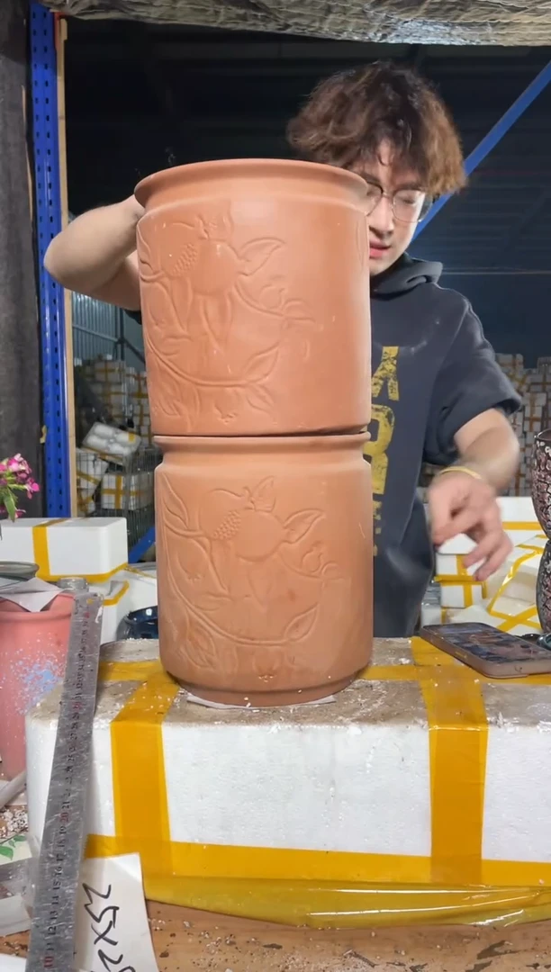 紫砂花盆宜兴紫砂粗陶花盆21-24