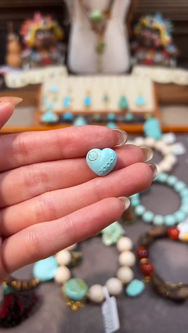 未镶嵌绿松石配饰绿松石配饰爱心屁桃