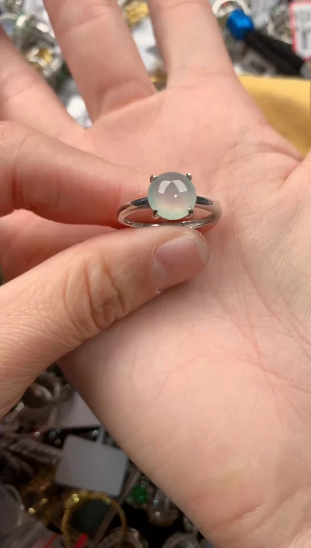 银S925镶嵌戒指翡翠222-------1