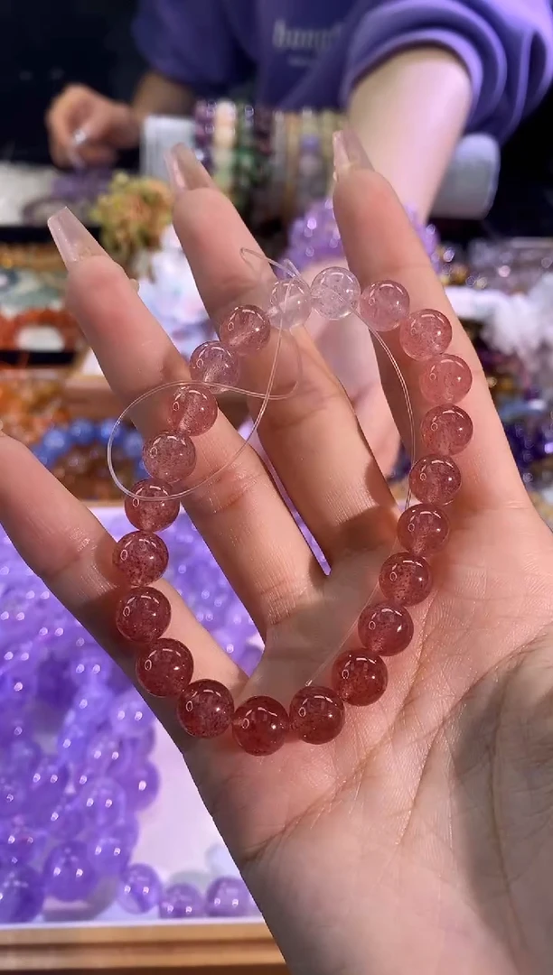 【闪购商品】水晶手链未镶嵌渐变草莓晶8M+