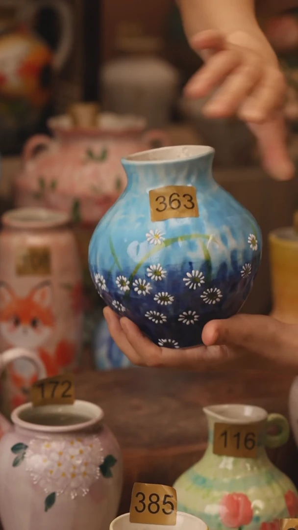 陶瓷363景德镇设计师手作花器摆件侘寂风