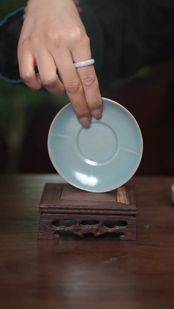 【闪购商品】清凉寺原产地仿古仿古釉手工汝瓷杯垫