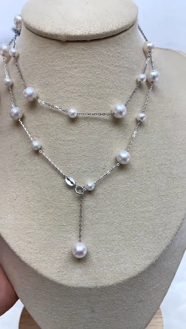 颈饰银S925镶嵌淡水珍珠7-8 4-5