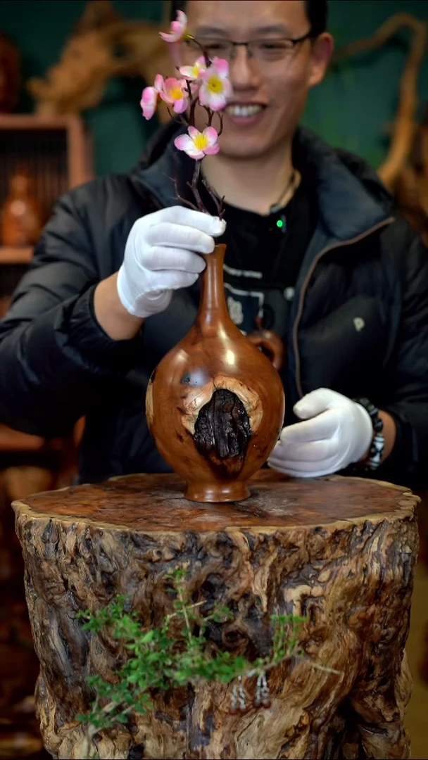 枣木雷击枣木富贵瓶