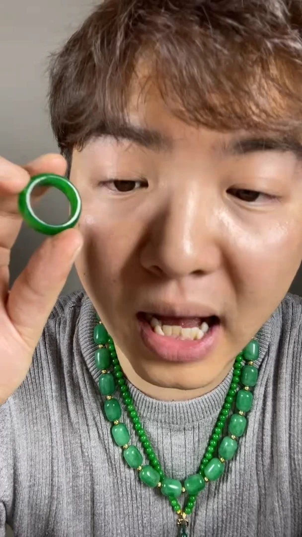 翡翠戒指未镶嵌高端时尚20圈口指环