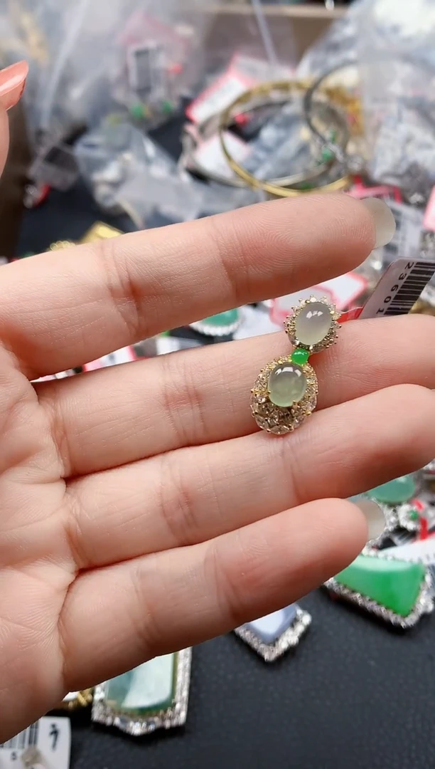 银S925镶嵌戒指翡翠天然A货缅甸翡翠