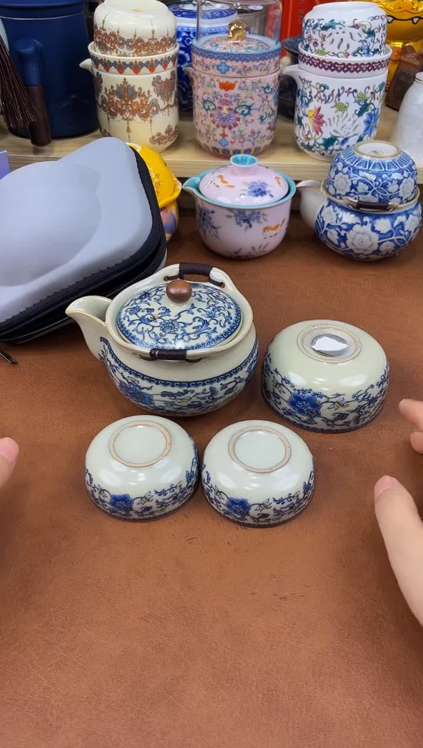 陶瓷茶具摆件旅行套组