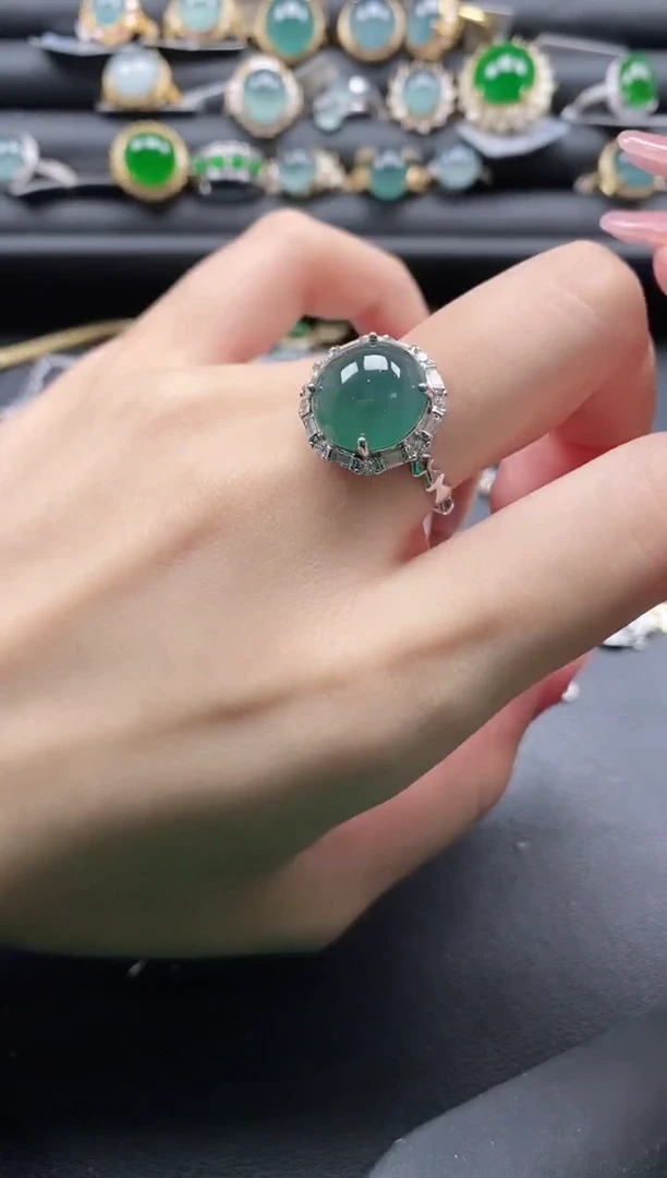 【闪购商品】翡翠戒指银S925镶嵌11111