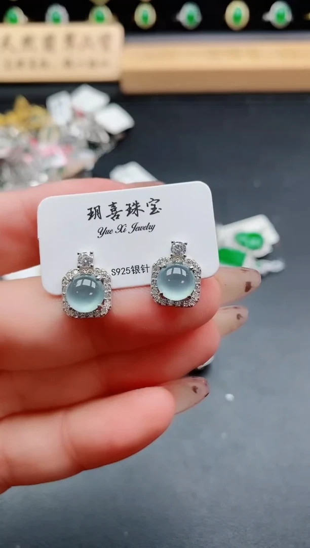 银S925镶嵌戒指翡翠1