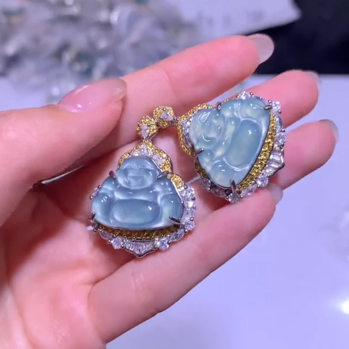 【逍遥】天然A货翡翠佛公吊坠*6968/17/多样性发/1件