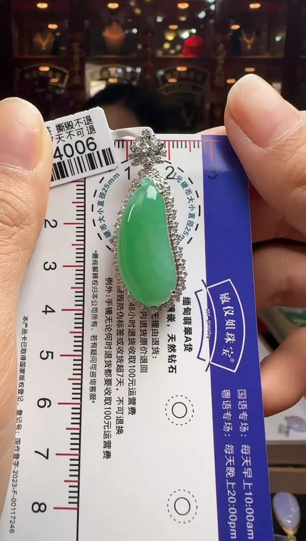 【闪购商品】翡翠颈饰18K金镶嵌DK4006绿福瓜